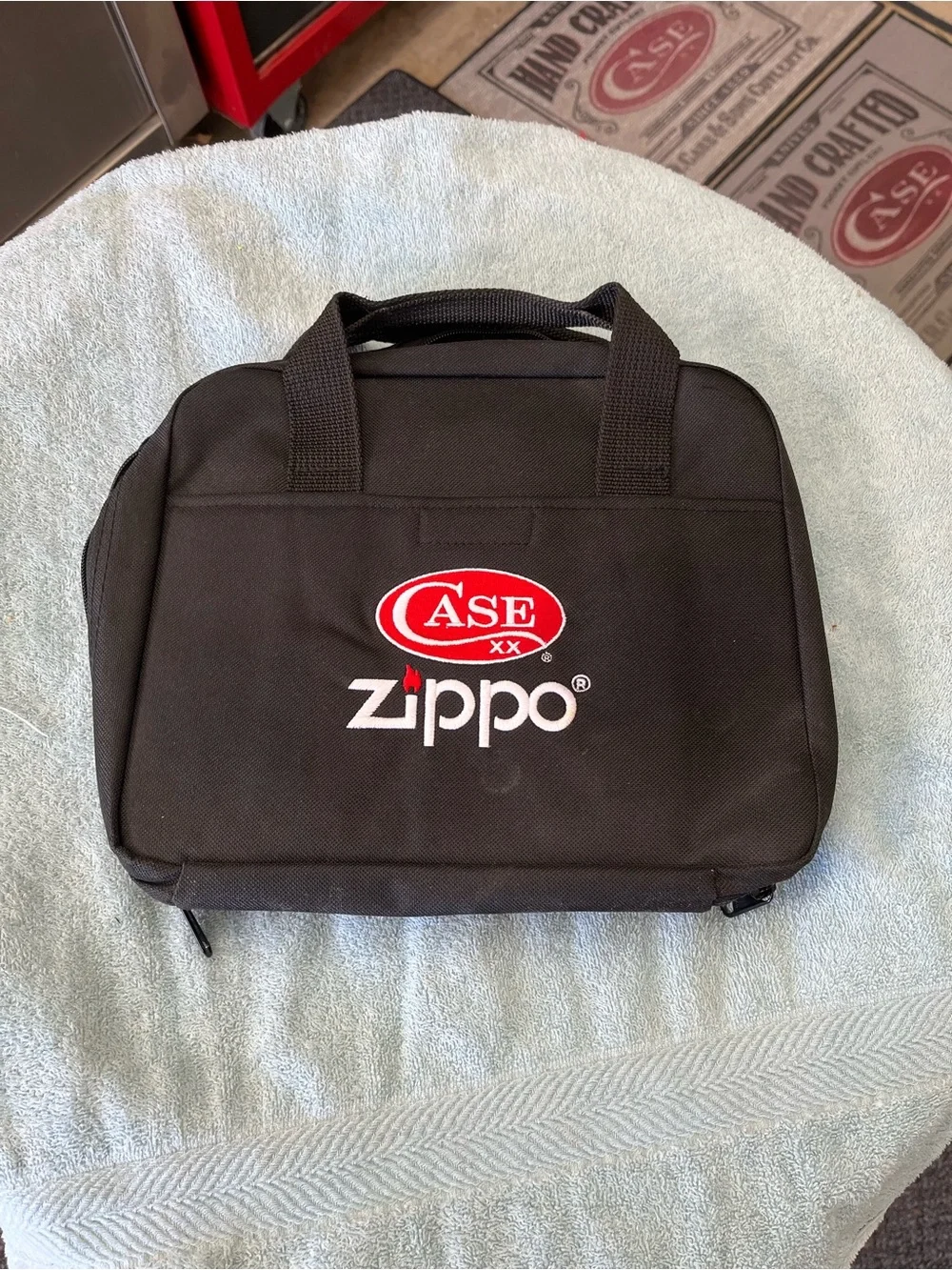 Zippo & Case Knife Black Dual-Logo Carry Case